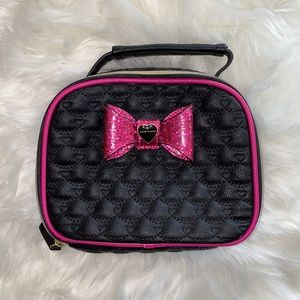 Betsey Johnson Black and Pink w/ Bow Cosmetic Case